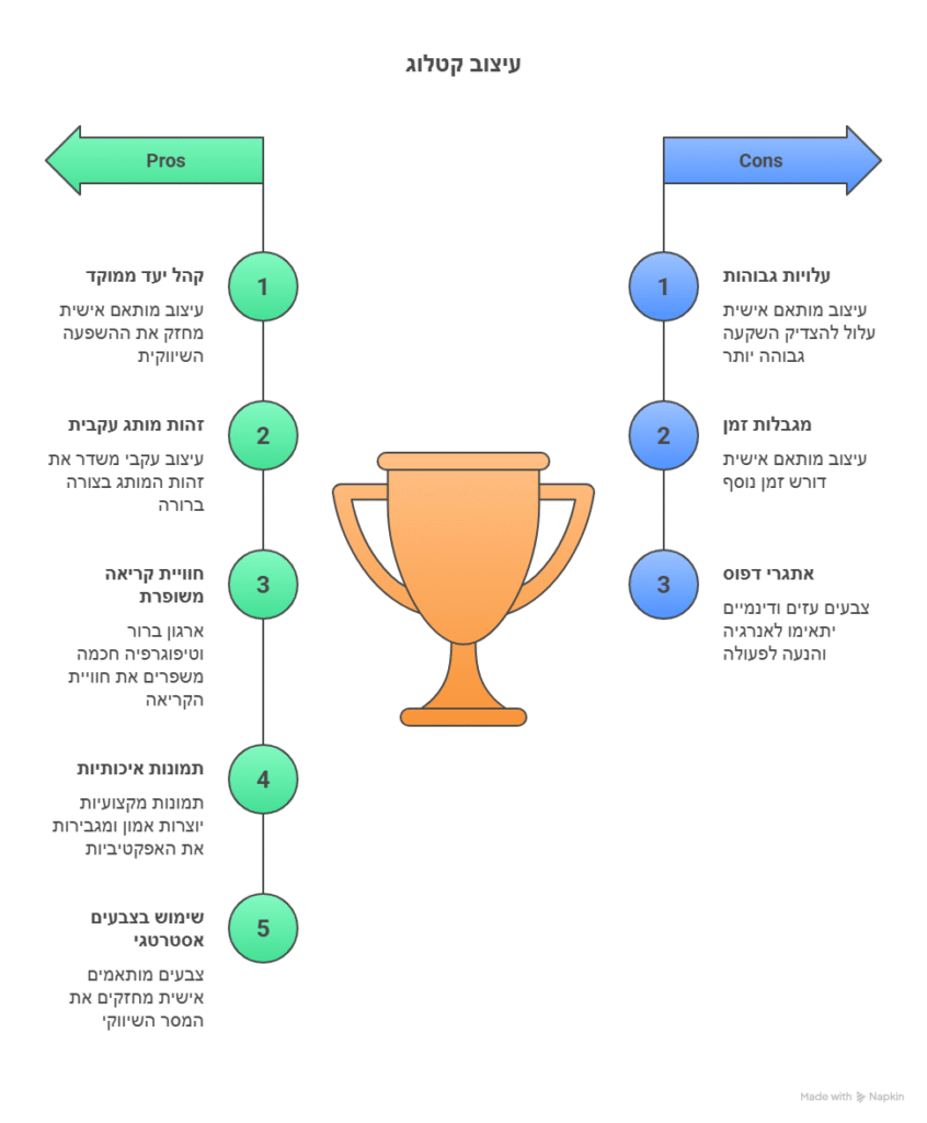 עיצוב קטלוג – יתרונות מול חסרונות השוואה בין יתרונות וחסרונות של עיצוב קטלוג שיווקי