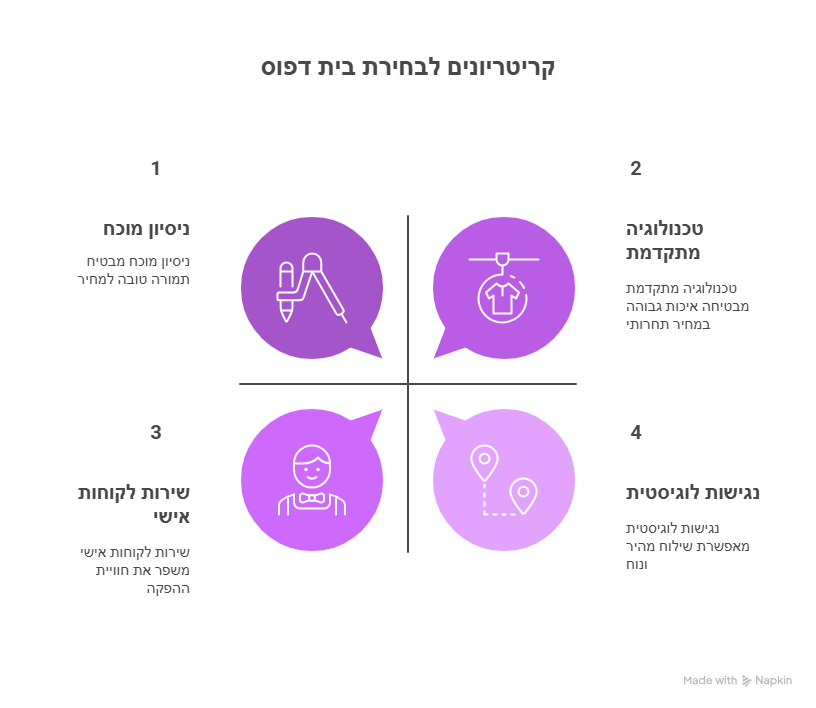 מדריך לבחירת בית דפוס 4 קריטריונים לבחירת בית דפוס